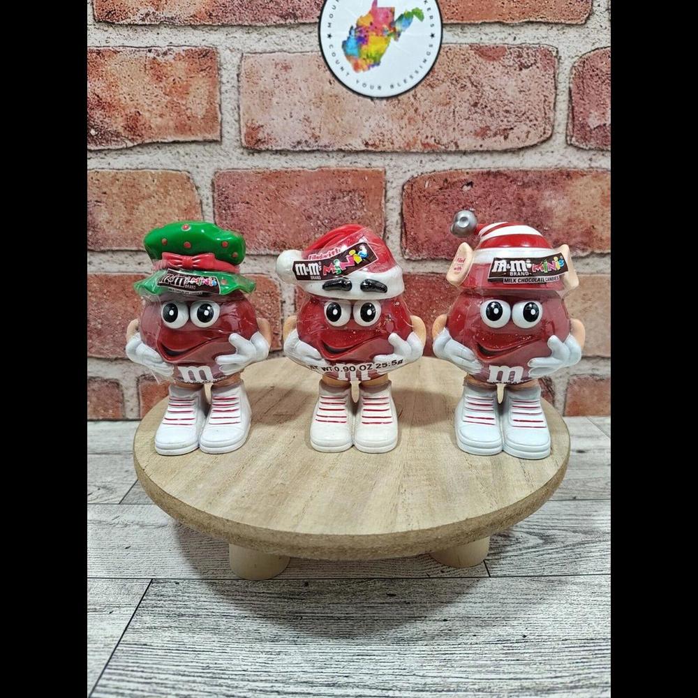 Set of 3 Christmas M&M's 3.5 Inch Minis Characters From Early 2000s New Sealed